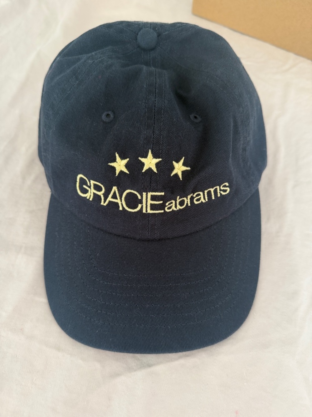 GRACIE Abrams Navy Baseball Cap with Gold Embroidery